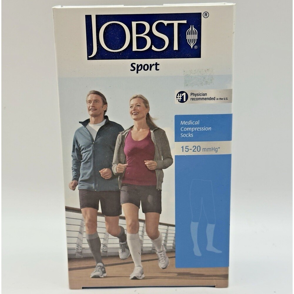 Jobst Medical Activewear S Knee High Compression Socks 15-20 mmHg Sport Grey NEW